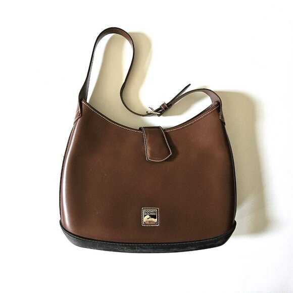 Dooney & Bourke Parasole Vintage Brown Leather Shoulder Purse Bag - Picture 2 of 9